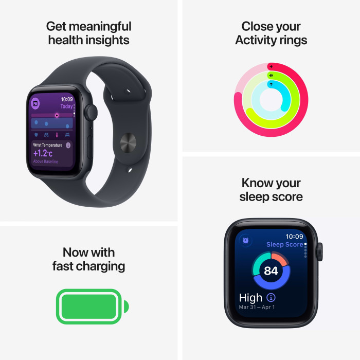 Apple Watch SE 3 GPS 40mm Midnight Aluminium Case with Midnight Sport Band - S/M (MEH94RK/A)