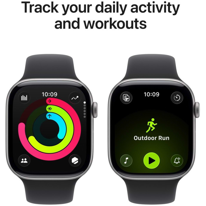 Apple Watch Series 11 GPS 42mm Space Grey Aluminium Case with Black Sport Band - M/L (MEQX4RK/A)
