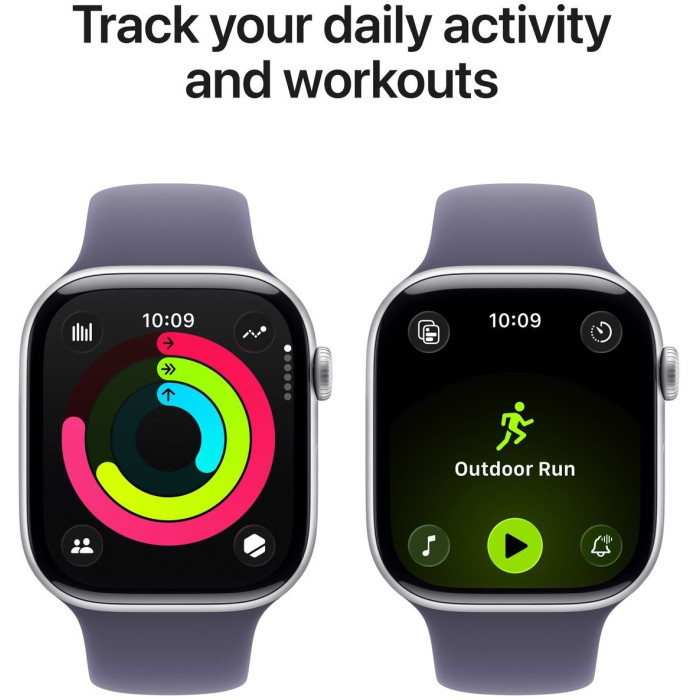 Apple Watch Series 11 GPS 42mm Silver Aluminium Case with Purple Fog Sport Band - M/L (MEU74RK/A)
