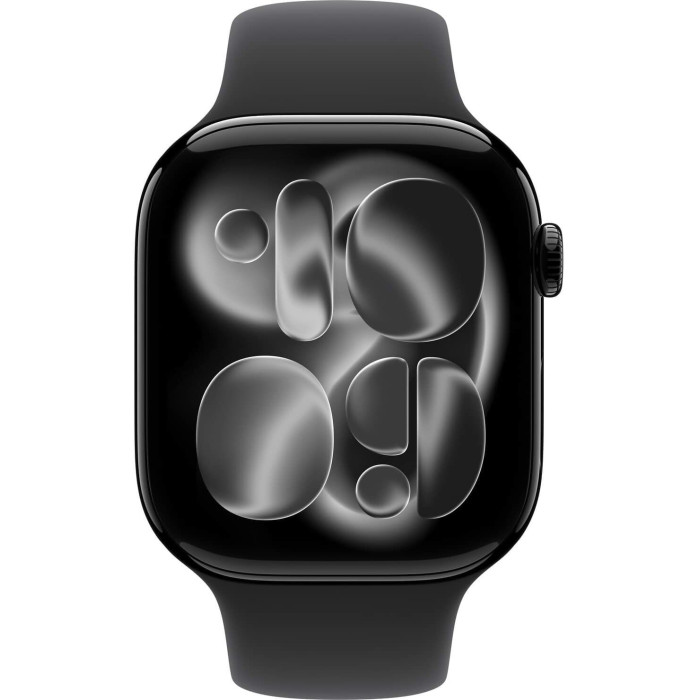 Apple Watch Series 11 GPS 46mm Jet Black Aluminium Case with Black Sport Band - S/M (MEUW4RK/A)