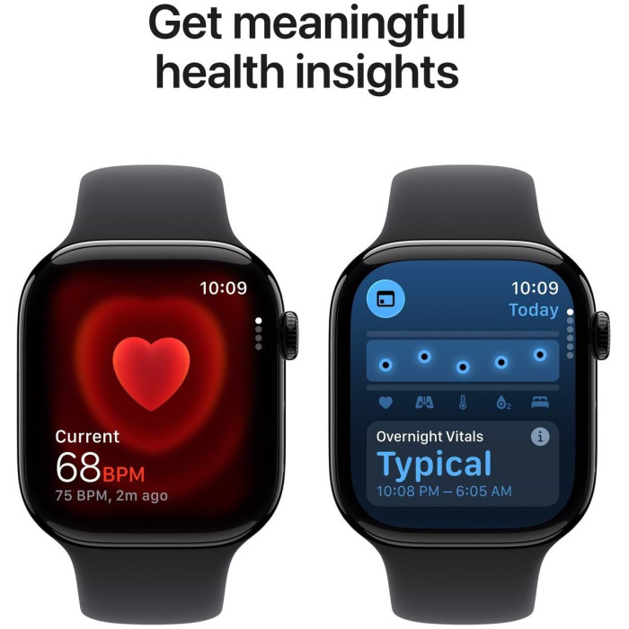 Apple Watch Series 11 GPS 46mm Jet Black Aluminium Case with Black Sport Band - M/L (MEUX4RK/A)