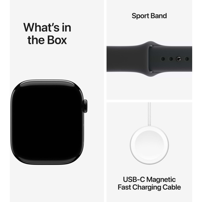 Apple Watch Series 11 GPS 46mm Jet Black Aluminium Case with Black Sport Band - M/L (MEUX4RK/A)