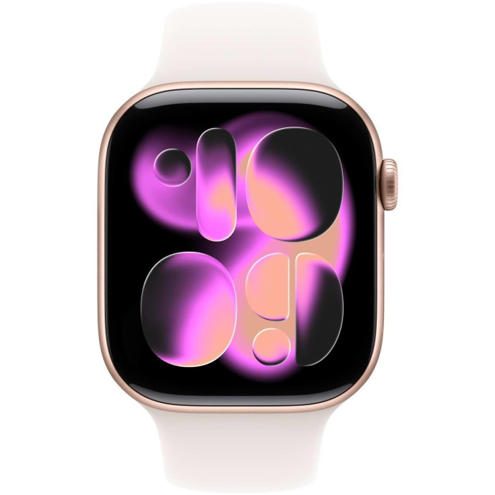 Apple Watch Series 11 GPS 46mm Rose Gold Aluminium Case with Light Blush Sport Band - S/M (MEV64RK/A)