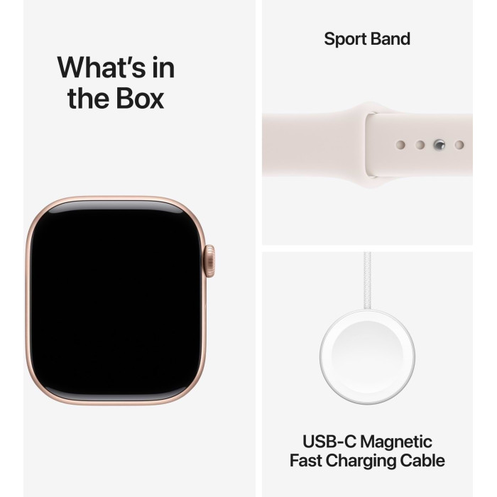 Apple Watch Series 11 GPS 46mm Rose Gold Aluminium Case with Light Blush Sport Band - S/M (MEV64RK/A)