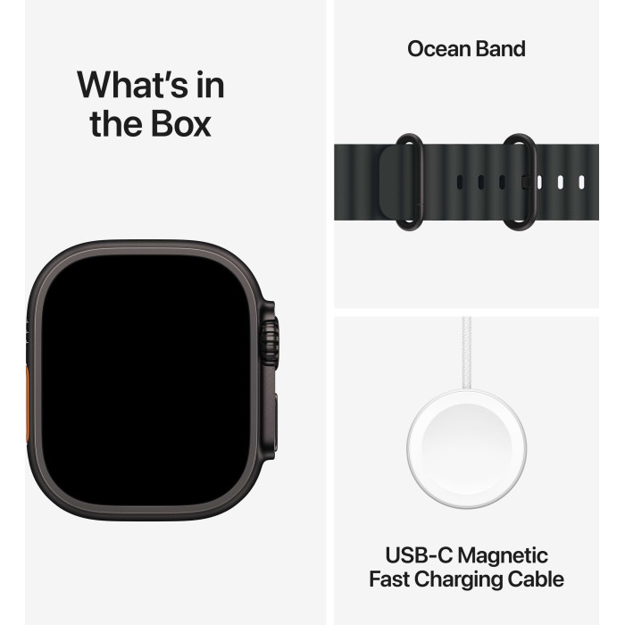 Apple Watch Ultra 3 GPS + Cellular 49mm Black Titanium Case with Black Ocean Band (MF0J4QP/A)